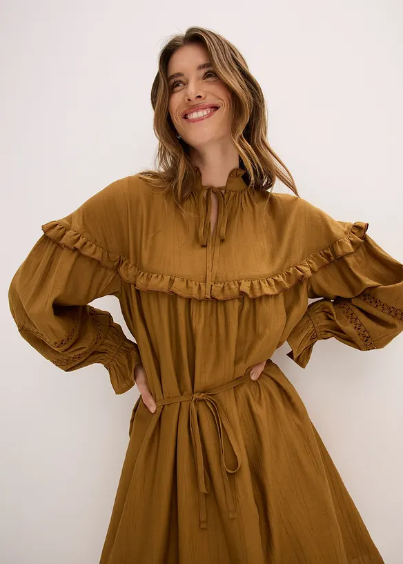 Robe courte en fine viscose mélangée, bonprix