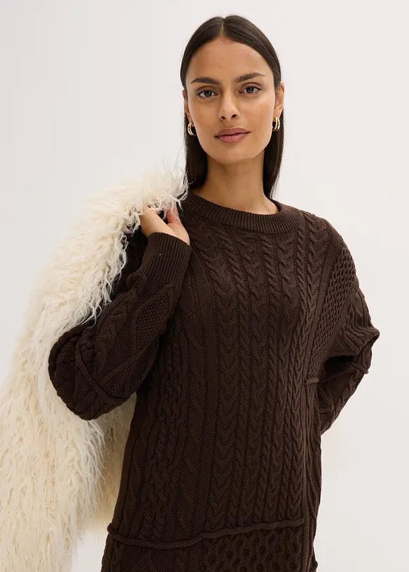 Robe en maille torsadée, bonprix