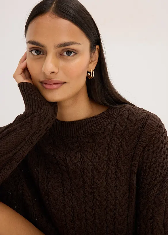 Robe en maille torsadée, bonprix