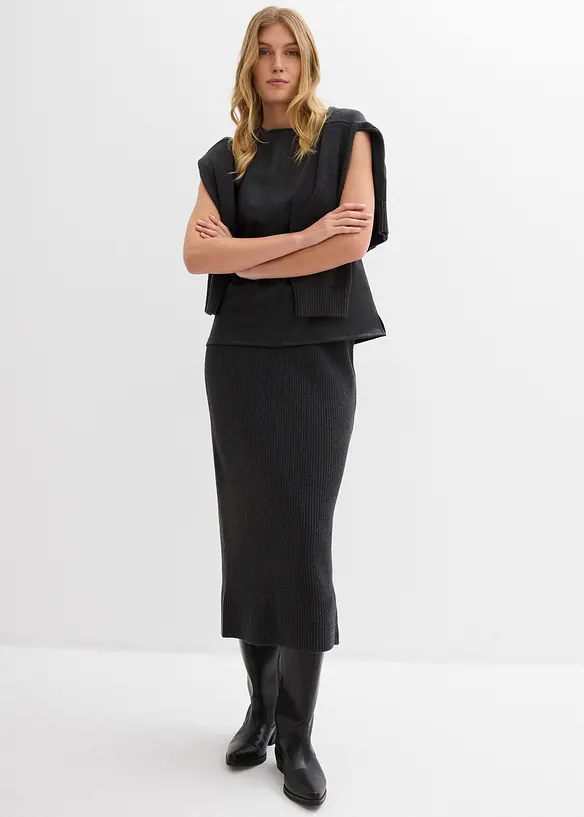 Jupe en maille 100% coton, bonprix