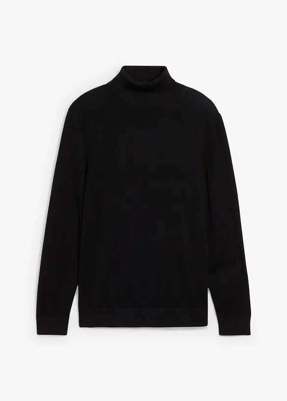 Pull slim à col roulé en fine maille avec laine mérinos, bonprix