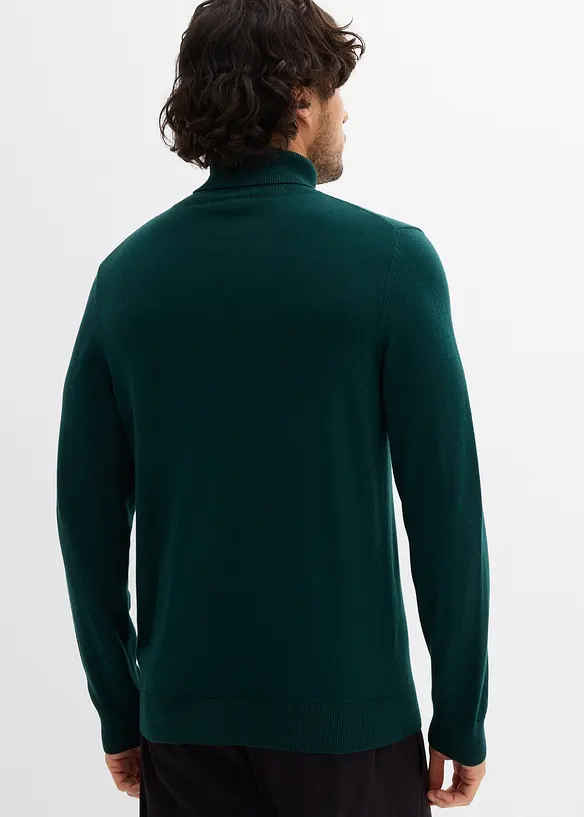 Pull slim à col roulé en fine maille avec laine mérinos, bonprix