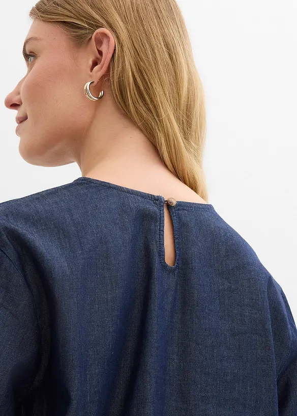 Blouse en jean à manches amples, bonprix