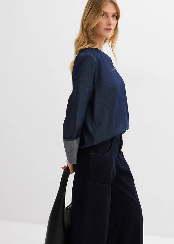 Blouse en jean à manches amples, bonprix