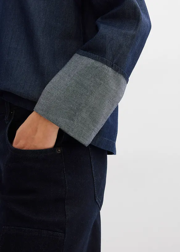 Blouse en jean à manches amples, bonprix
