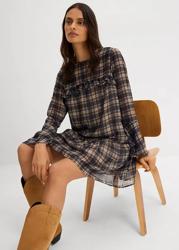 Robe en mousseline à volants, bonprix