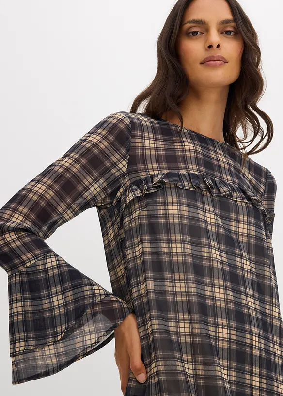 Robe en mousseline à volants, bonprix