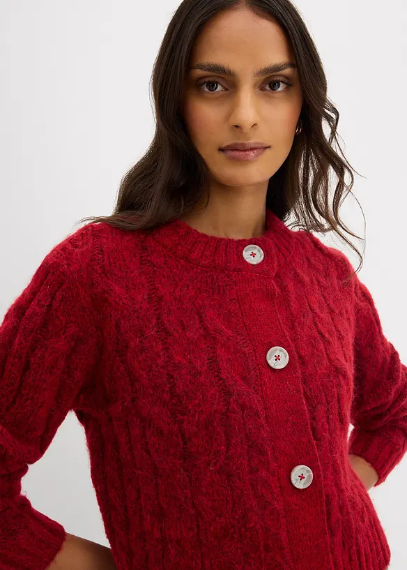 Gilet en grosse maille douce, laine mélangée, bonprix