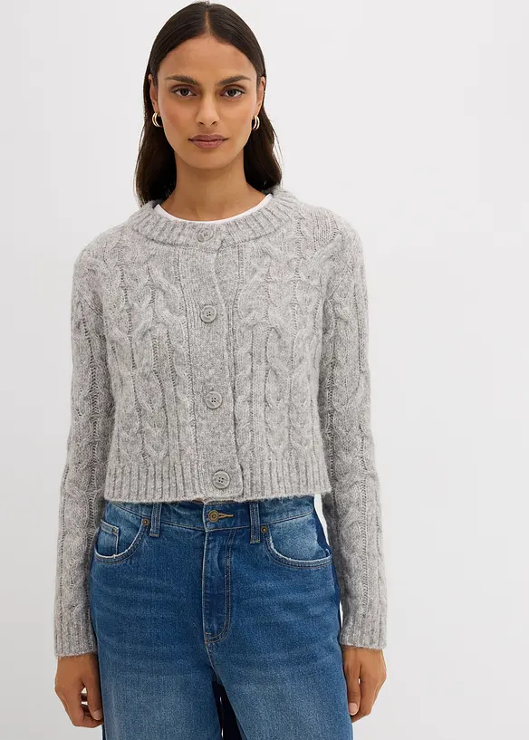 Gilet en grosse maille douce, laine mélangée, bonprix