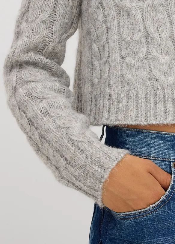 Gilet en grosse maille douce, laine mélangée, bonprix