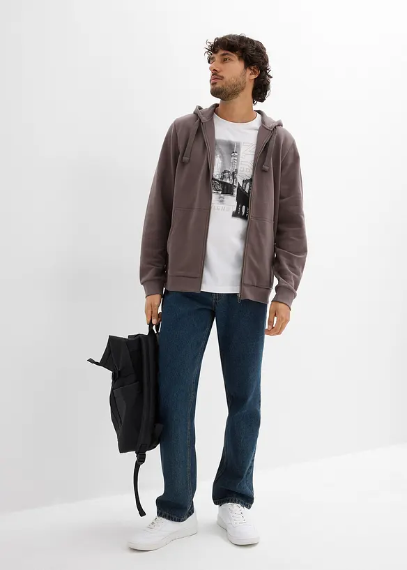 Sweat zippé à capuche, bonprix