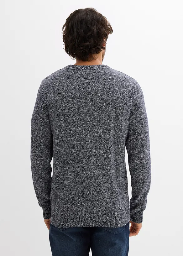 Pull col rond en coton mélangé, bonprix