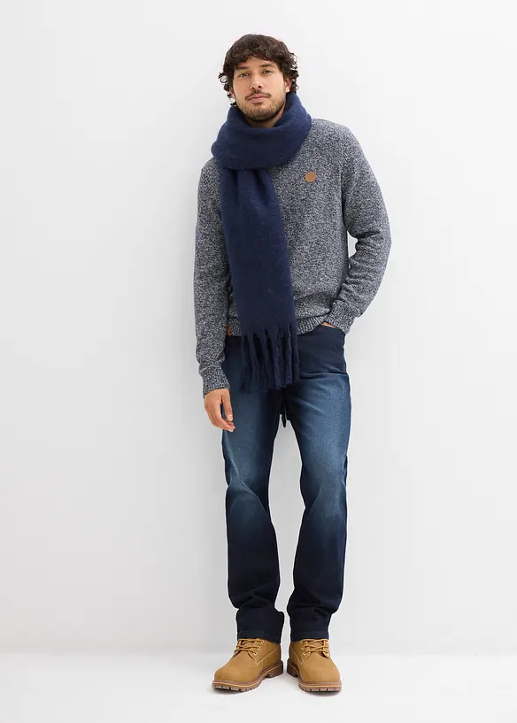 Pull col rond en coton mélangé, bonprix