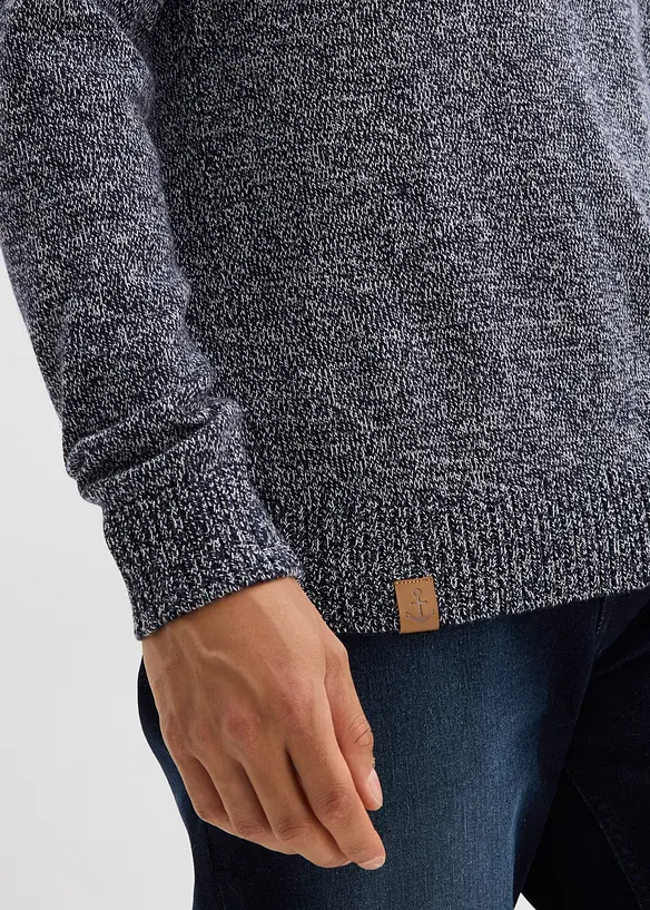 Pull col rond en coton mélangé, bonprix