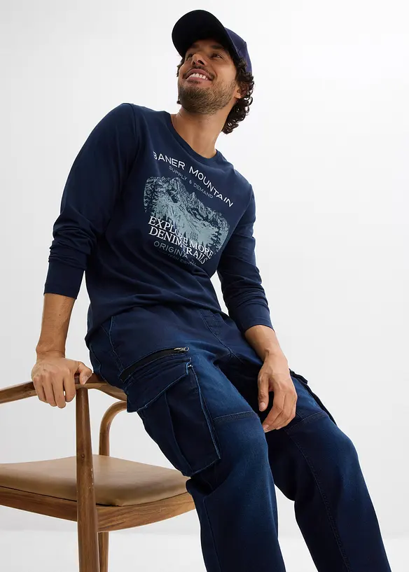 Jogger droit effet jean, regular, bonprix