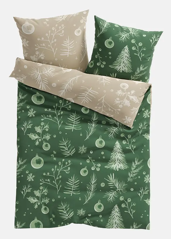Parure de lit avec motif floral de Noël, bonprix