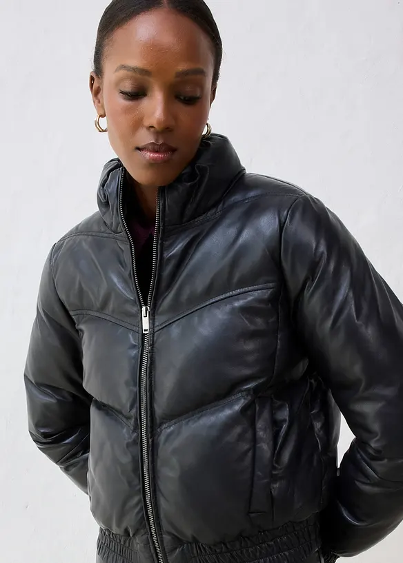 Doudoune en cuir d’agneau nappa, bonprix