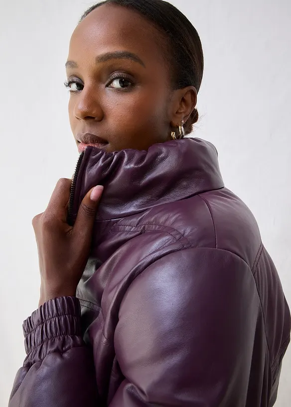 Doudoune en cuir d’agneau nappa, bonprix