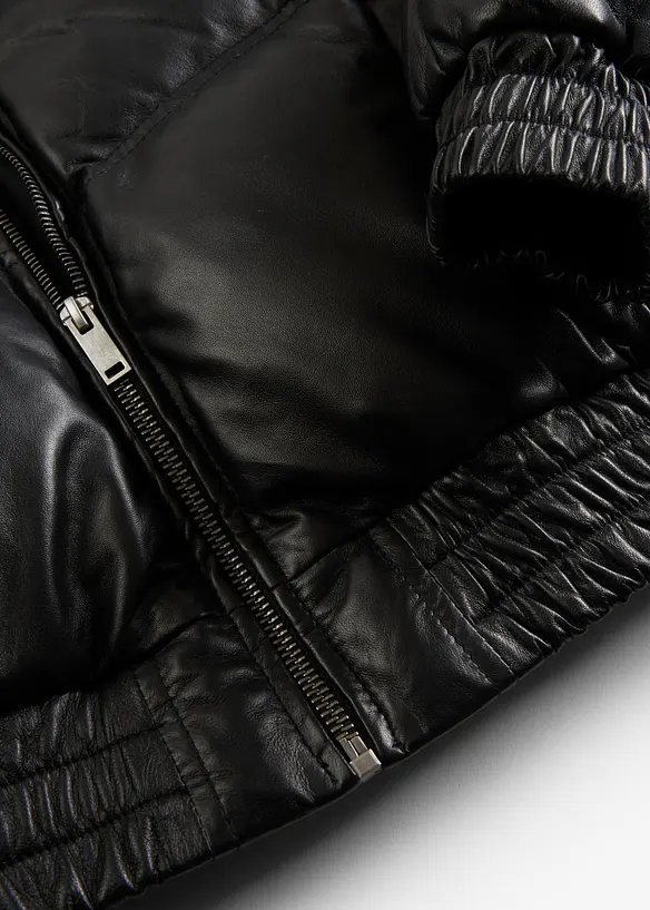 Doudoune en cuir d’agneau nappa, bonprix