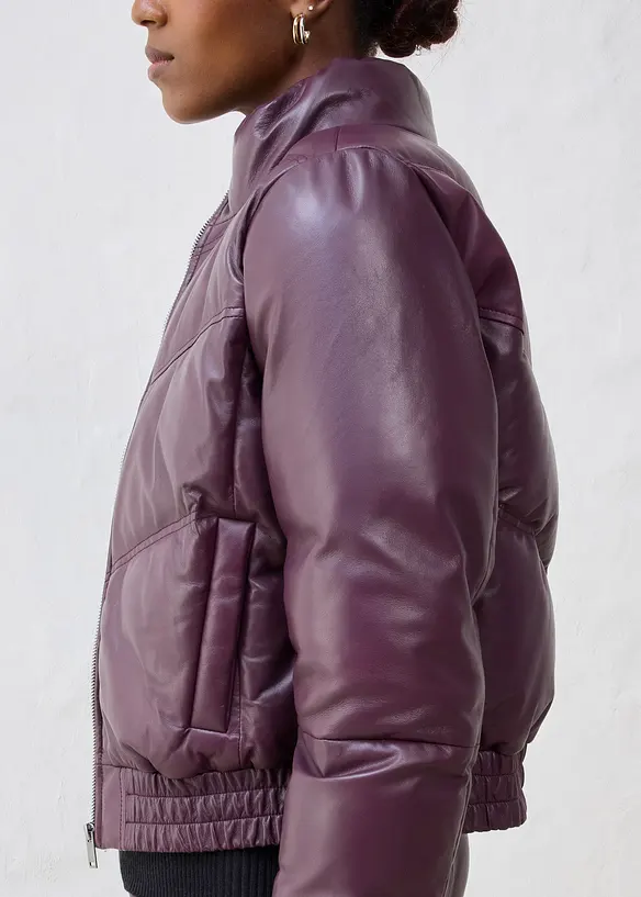 Doudoune en cuir d’agneau nappa, bonprix