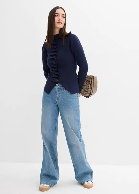 Gilet en fine maille de viscose mélangée, bonprix