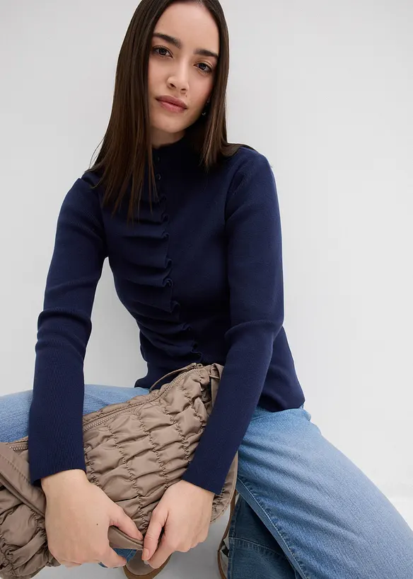 Gilet en fine maille de viscose mélangée, bonprix