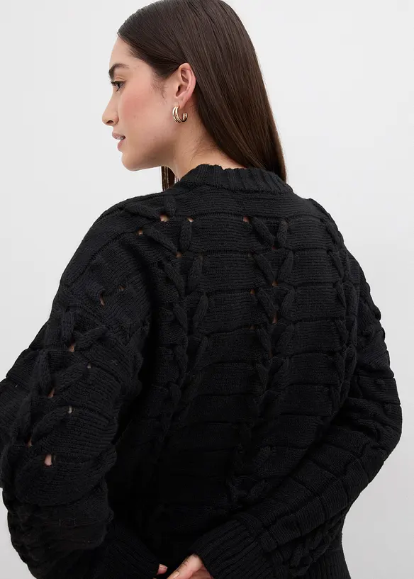 Pull en grosse maille à motif torsadé, bonprix