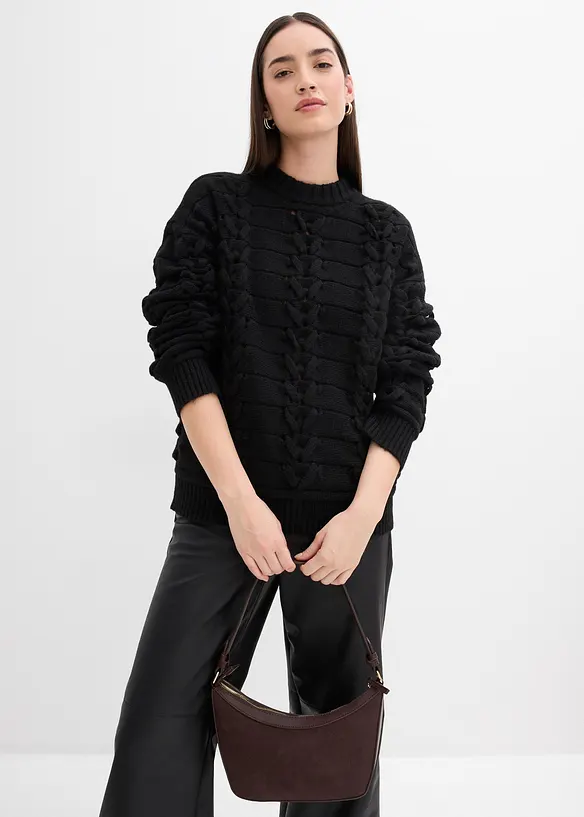 Pull en grosse maille à motif torsadé, bonprix