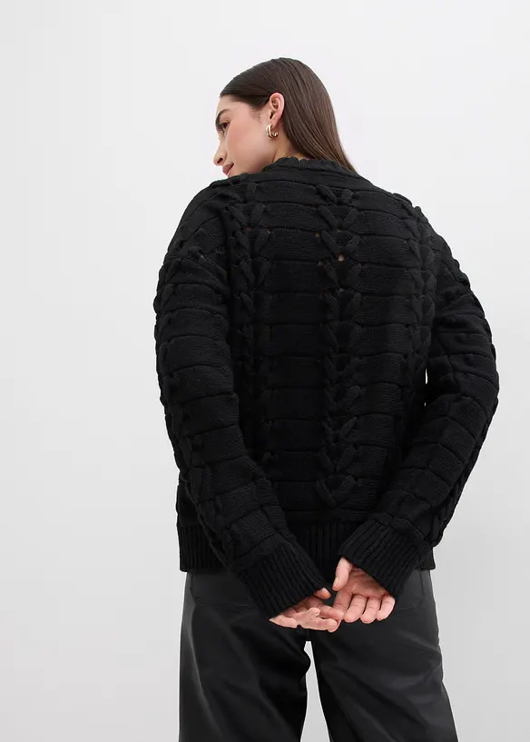 Pull en grosse maille à motif torsadé, bonprix