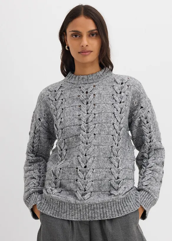 Pull en grosse maille à motif torsadé, bonprix