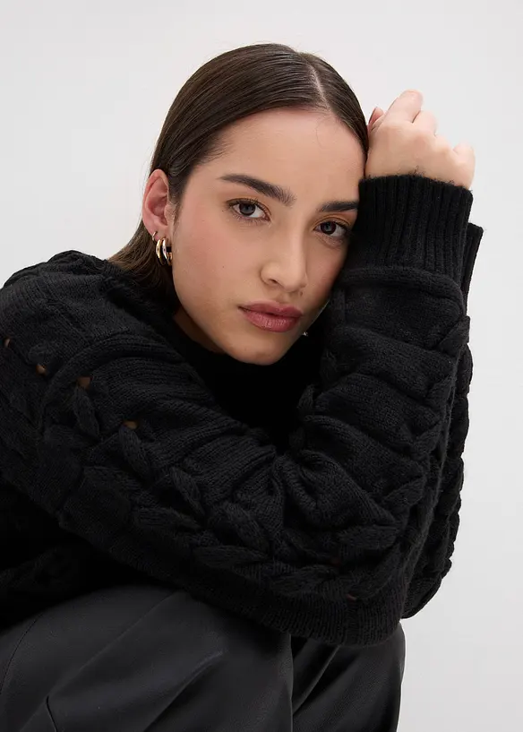 Pull en grosse maille à motif torsadé, bonprix