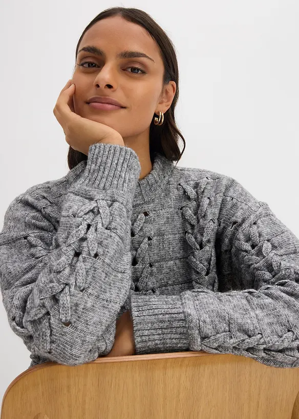 Pull en grosse maille à motif torsadé, bonprix