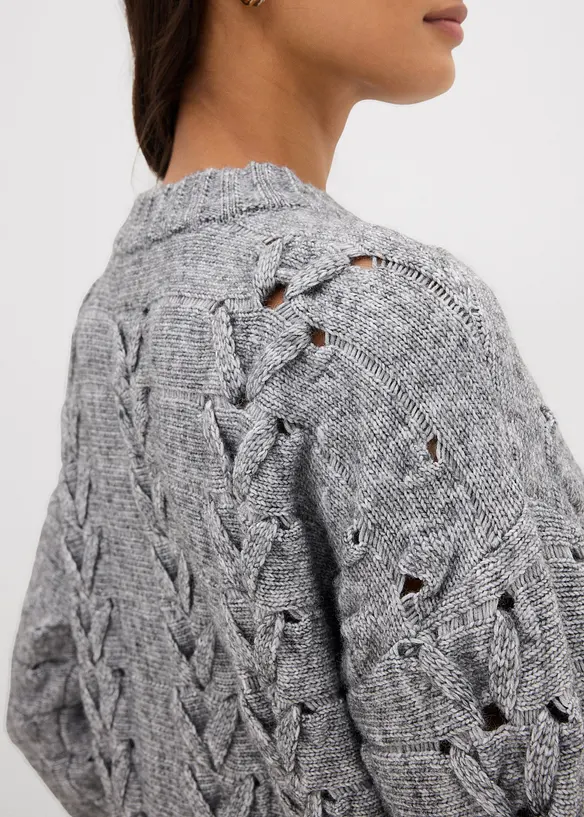 Pull en grosse maille à motif torsadé, bonprix