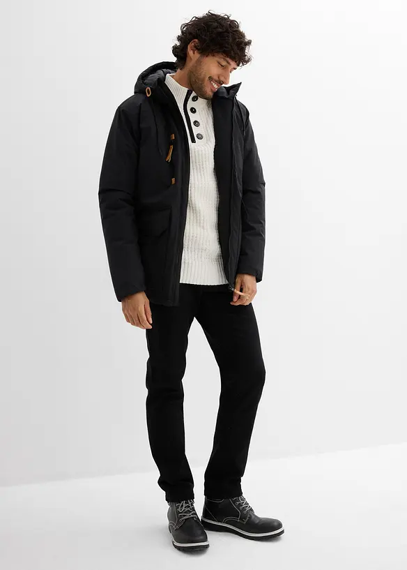 Parka d’hiver à capuche et détails enduits, bonprix