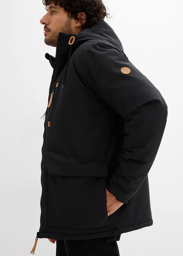 Parka d’hiver à capuche et détails enduits, bonprix
