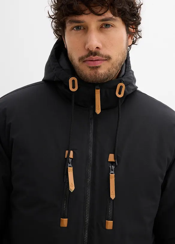 Parka d’hiver à capuche et détails enduits, bonprix
