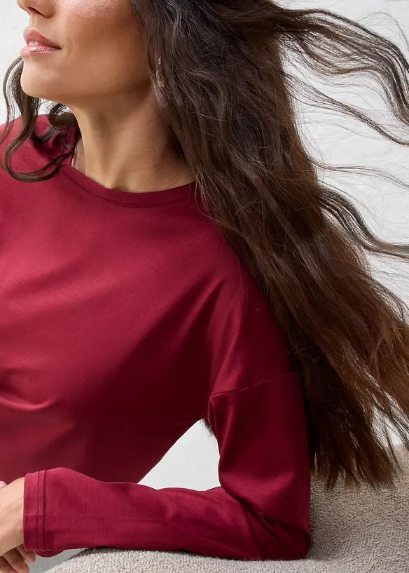 T-shirt manches longues contenant de la soie, bonprix