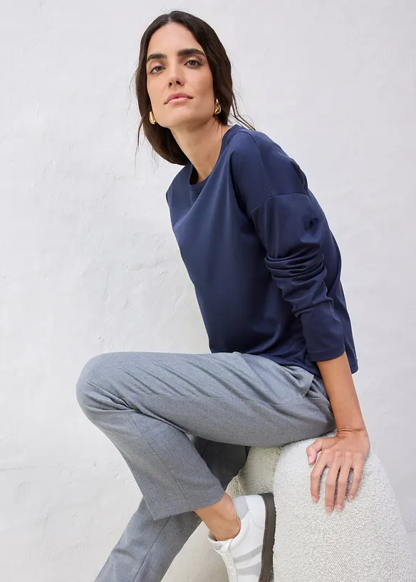 T-shirt manches longues contenant de la soie, bonprix