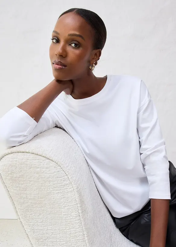 T-shirt manches longues contenant de la soie, bonprix