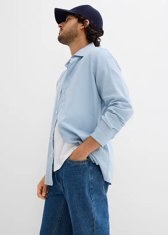 Chemise business en flanelle 100% coton, slim, bonprix