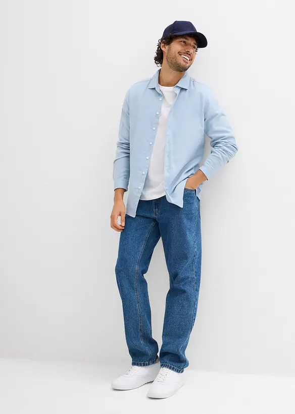 Chemise business en flanelle 100% coton, slim, bonprix