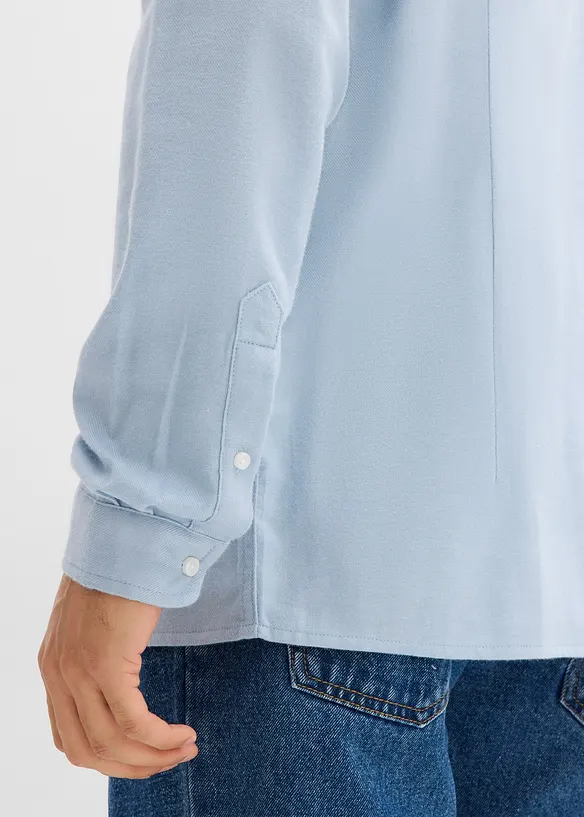 Chemise business en flanelle 100% coton, slim, bonprix