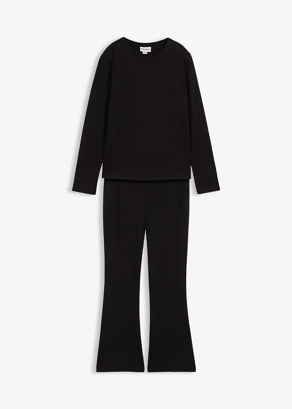 T-shirt manches longues et pantalon en jersey (ens. 2 pces), bonprix