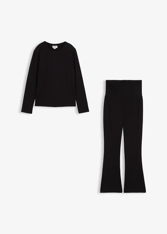 T-shirt manches longues et pantalon en jersey (ens. 2 pces), bonprix