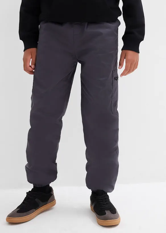 Pantalon cargo thermique doublé jersey, loose, bonprix