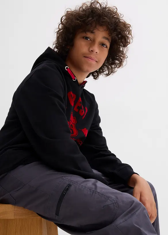 Pantalon cargo thermique doublé jersey, loose, bonprix