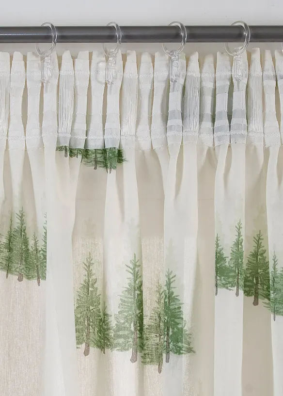 Voilage imprimé sapins (1 pce), bonprix