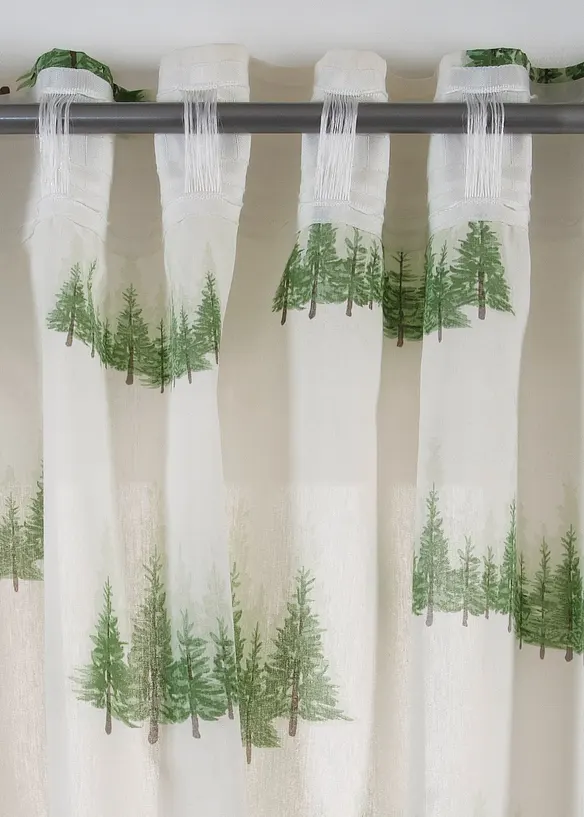 Voilage imprimé sapins (1 pce), bonprix