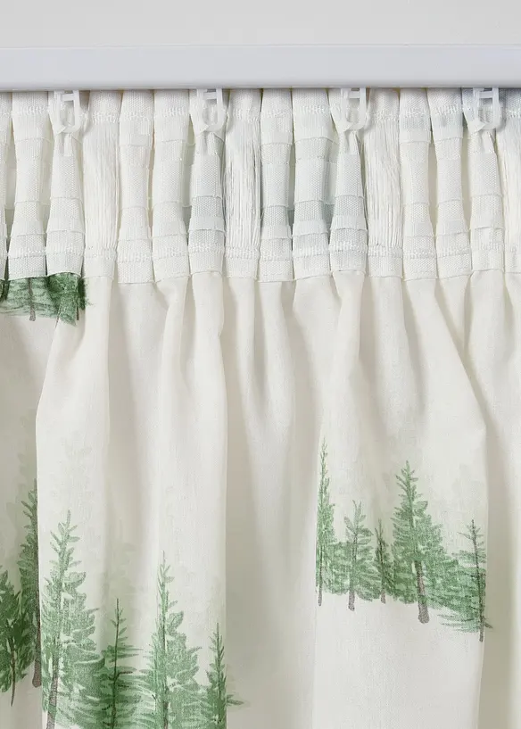 Voilage imprimé sapins (1 pce), bonprix