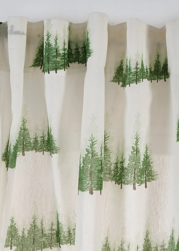 Voilage imprimé sapins (1 pce), bonprix